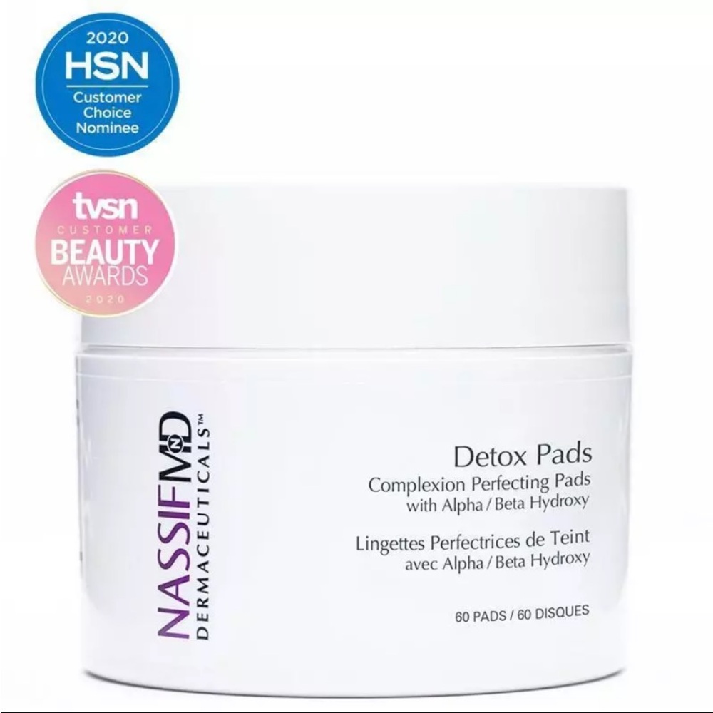 New! NassifMD Dermaceuticals Skincare Detox Pads Beauty Skincare 60 Pads